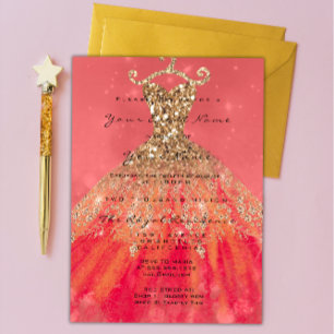 Invitation Robe Parties scintillant nuptiale 16e aquarelle Co