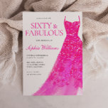 Invitation Robe Parties scintillant rose 60e fête d'anniversa<br><div class="desc">Robe Parties scintillant rose 60e anniversaire Invitation de fête Variations de l'invitation et articles correspondants dans notre magasin</div>