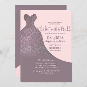 Invitation Robe Parties scintillant rose brillant Mauve Danse