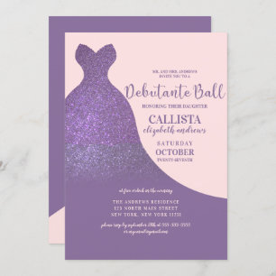 Invitation Robe Parties scintillant rose vif Violet Dance déb