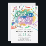 Invitation Robe pour un Mess Kids Art Peinture peinture Anniv<br><div class="desc">Robe Aquarelle mignonne pour un Mess Kids Peinture Art Peinture Anniversaire Invitation</div>