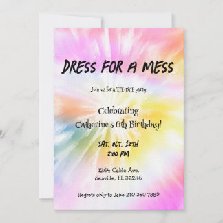 Invitation Robe Pour Un Mess - Tie Dye Party