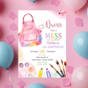 Invitation Robe pour une Mess Girl Art Painting Party Anniver