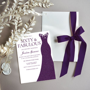 Invitation Robe pourpre Soixante et fabuleux 60e anniversaire