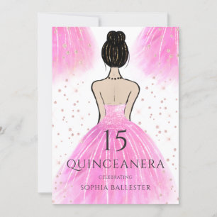 Invitation Robe princesse rose pâle Quinceanera Party