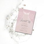 Invitation Robe princesse Rouffles Blush Pink Sweet 16 Party<br><div class="desc">Un modèle simple,  moderne,  élégant et chic Sweet 16 anniversaire d'invitation avec un arrière - plan rose,  une robe de princesse en rougeur,  avec manches feutrées et typographie moderne.</div>