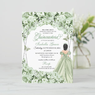 Invitation Robe princesse Sage Green Quinceanera