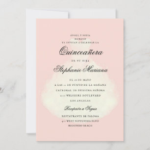 Invitation Robe romantique rose pâle Quinceañera