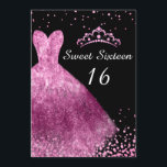 Invitation Robe rose et sucré noir 16 16ème anniversaire<br><div class="desc">Robe rose et sucré noir 16 16e anniversaire Invitation Voir la collection correspondante dans Niche et Nest Store</div>