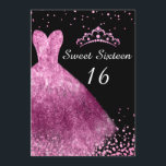 Invitation Robe rose et sucré noir 16 16ème anniversaire<br><div class="desc">Robe rose et sucré noir 16 16e anniversaire Invitation Voir la collection correspondante dans Niche et Nest Store</div>