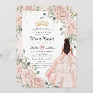 Invitation Robe rose flush Princesse Gown Quinceañera