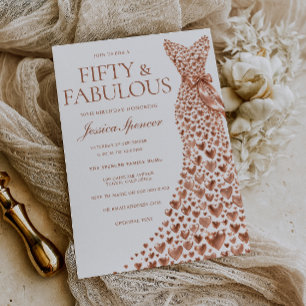 Invitation Robe Rose Gold Cinquante & Incroyable 50e Annivers