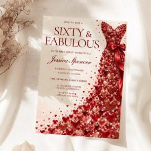 Invitation Robe rouge époustouflante Soixante & Incroyable 60