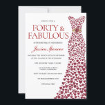 Invitation Robe rouge Forty & Fabuleux fête du 40e anniversai<br><div class="desc">Robe rouge Soixante et fabuleux 40e anniversaire Invitation femmes Variations à l'invitation et articles correspondants dans notre magasin</div>