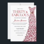 Invitation Robe rouge Trente et fabuleuse fête du 30e anniver<br><div class="desc">Robe rouge Trente et fabuleux 30e anniversaire Invitation femmes Variations de l'invitation et articles correspondants dans notre magasin</div>