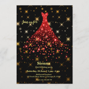 Invitation Robe scintillante diamant