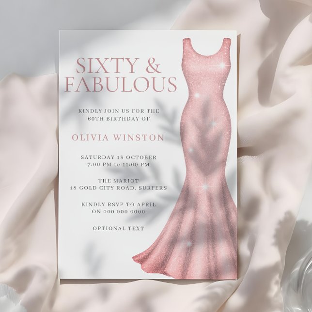 Invitation Robe Shimmer 60e fête d'anniversaire (Créateur téléchargé)