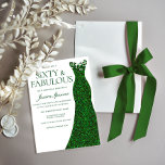 Invitation Robe verte Emerald Soixante et fabuleux 60e annive<br><div class="desc">Emerald Green Dress Sixty & Fabulous 60th Birthday Invitation Voir la collection correspondante dans notre Niche and Nest Store</div>