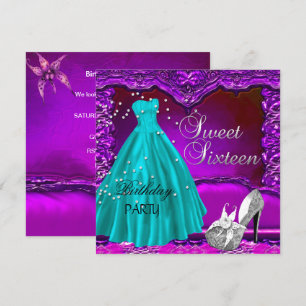 Invitation Robe violette pour les douze ans de mariage ou Swe