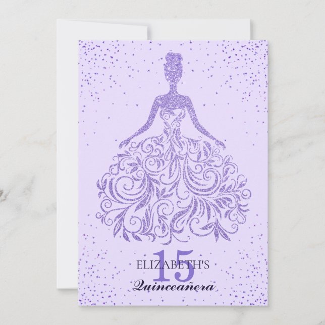 Invitation Robe violette violet Parties scintillant fille Qui (Devant)