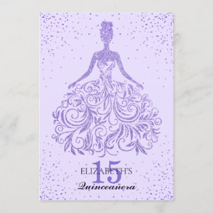Invitation Robe violette violet Parties scintillant fille Qui
