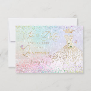 Invitation Robes de cérémonie de Quinceañera à save the date