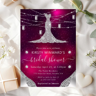 Invitation Robes de diamants et bocaux Mason Glam Shower de m