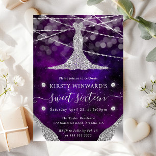 Invitation Robes de diamants et guirlandes lumineuses pour un