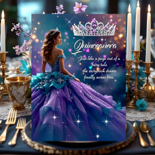Invitation Robes de fête d'anniversaire de Quinceanera violet