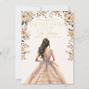 Invitation Robes de Quinceañera Champagne Or Princesse Brune