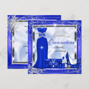 Invitation Robes de soirée bleu royal argenté avec talons pou
