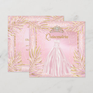 Invitation Robes de Tiare Rose Pâle pour Quinceañera Fête d'A