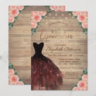 Invitation Robes, Diadème, Guirlandes Lumineuses Roses en Boi