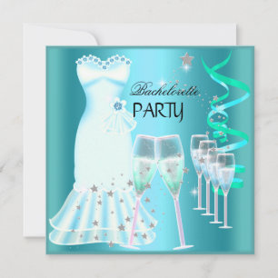 Invitation Robes sarcelle bleu clair pour enterrement de vie