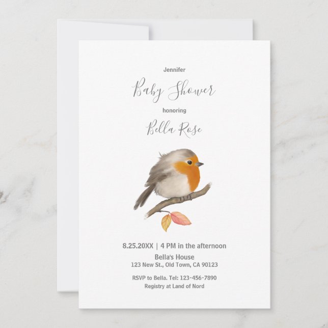 Invitation Robin Bird (Devant)