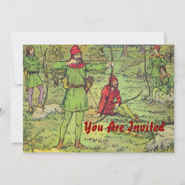 Invitation Robin Des Bois Dans La Forêt (Devant)