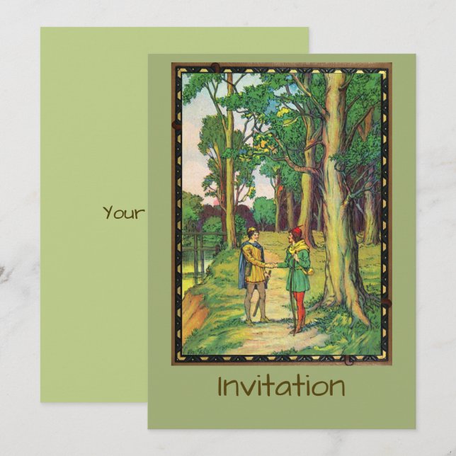 Invitation Robin des Bois et Petit Jean (Devant / Derrière)