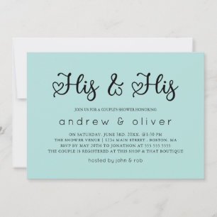 Invitation Robin Oeuf Bleu Minimal Sa douche et son couple