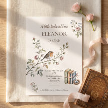 Robin Vintage Garden Petit Oiseau Premier Annivers