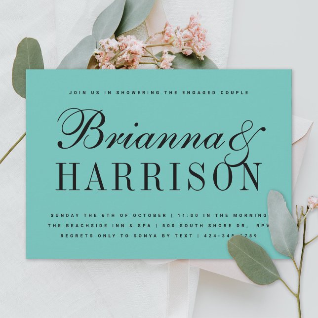 Invitation Robin's Oeuf Blue Couples Noms Wedding shower (Créateur téléchargé)