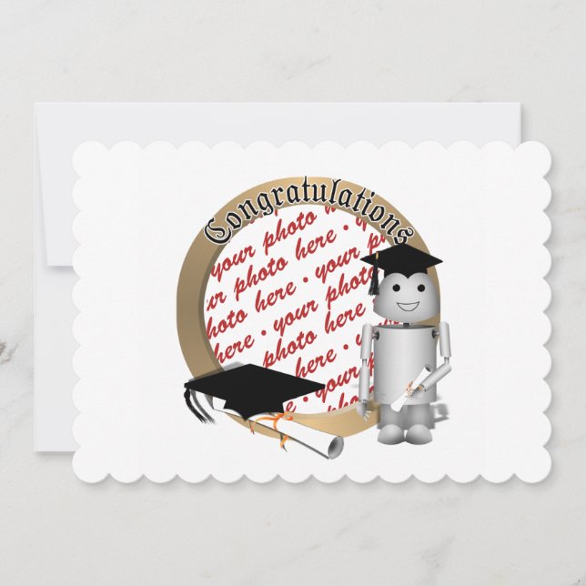 Invitation Robo-X9 Robot Graduation Cadre photo (Devant)