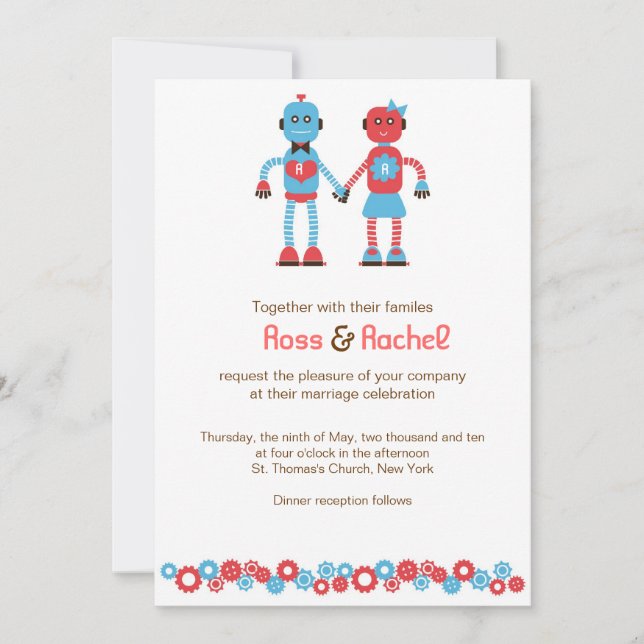 Invitation Robot Love Mariage v.2 (Devant)