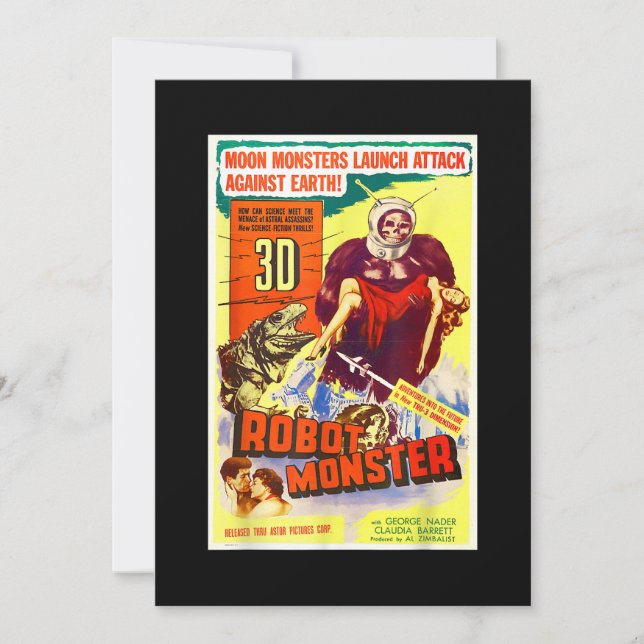 Invitation Robot Monster Halloween Horreur Sci Fi Ape Extérie (Devant)