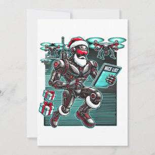 Invitation Robot Père Noël alimenté par l'IA avec des drones