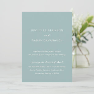 Invitation Rochelle Aqua Moderne Contemporain Mariage Élégant
