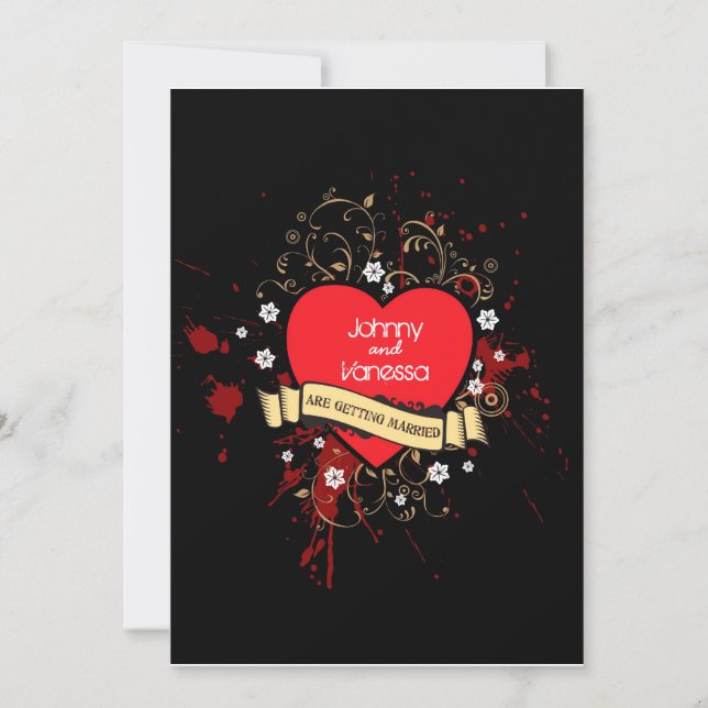 Invitation Rocher et rouler Grungy Coeur (Brown) (Devant)