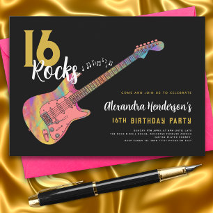 Invitation Rock and Roll 16e anniversaire