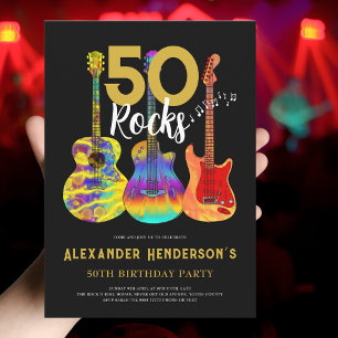 Invitation Rock and Roll 50e fête d'anniversaire