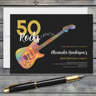 Invitation Rock and Roll de la fête du 50e anniversaire