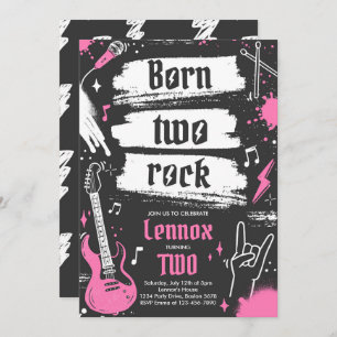 Invitation Rock and Roll Party Né Two Rock 2e anniversaire
